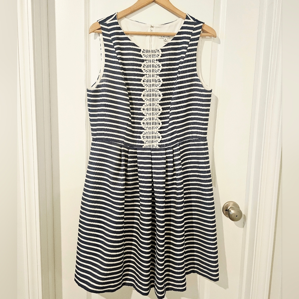Navy & White A-line Dress, Size 16